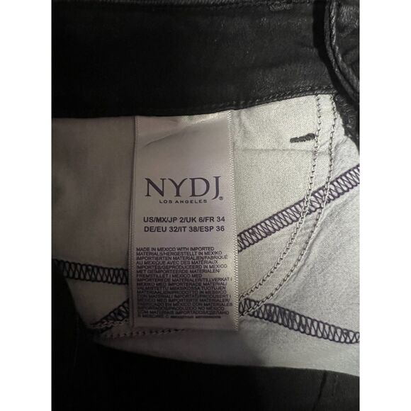 NYDJ Lift X Tuck Technology Distressed Alina Straight Leg Denim Jeans Black 2 - Picture 7 of 9